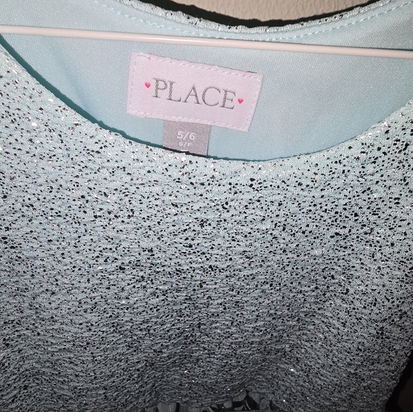 Children's Place size 5/6 Girl's silver and light blue dress - Picture 2 of 5